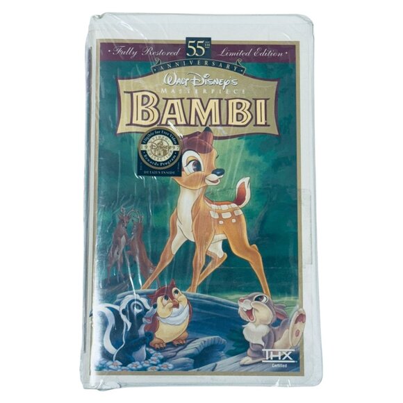 Walt Disney's Masterpiece Bambi 55th Anniversary Limited Ed VHS Movie Sealed - Picture 1 of 7